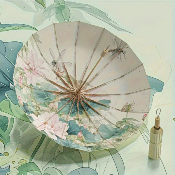 16 Rib Large Foldable Umbrella with Colorful Glue Coating