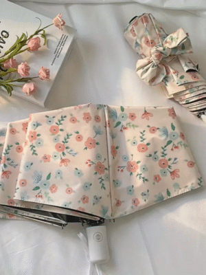 Floral Compact Automatic Folding Travel Umbrella