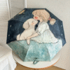 Automatic Compact Umbrella with Cute Poodle and Starry Night Design