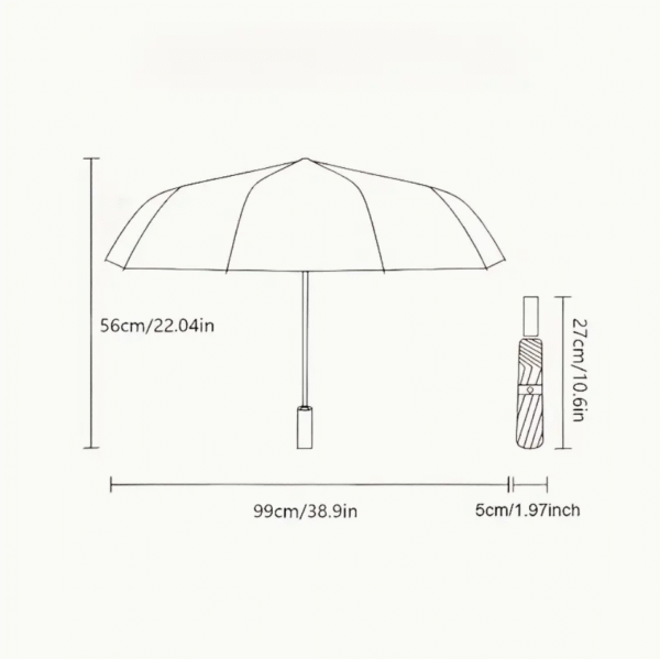 Automatic Compact Umbrella with Cute Poodle and Starry Night Design