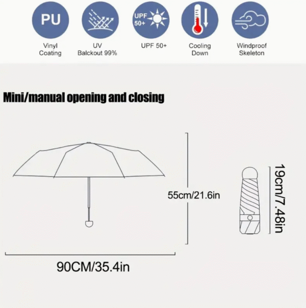 Rainbow Mini Portable Folding Umbrella