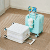 White 14 inch Hand Carry Suitcase with Cup Holder and Phone Stand