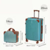Mint 14 Inch and 20 Inch Vintage Travel Suitcase Set