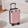 Pink 16 Inch Lightweight ABS Hardshell Suitcase with Spinner Wheels