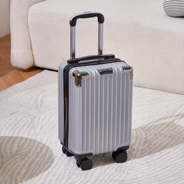Silvish Grey 16 Inch Lightweight ABS Hardshell Suitcase with Spinner Wheels