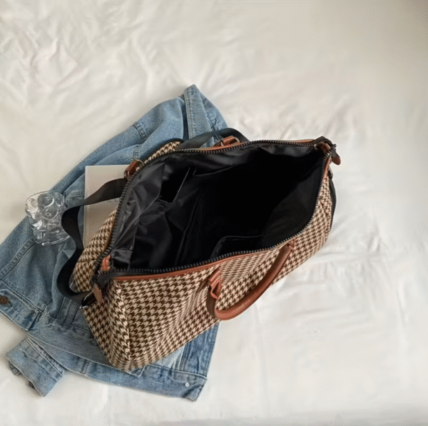 Large Capacity Houndstooth Travel Sports Bag