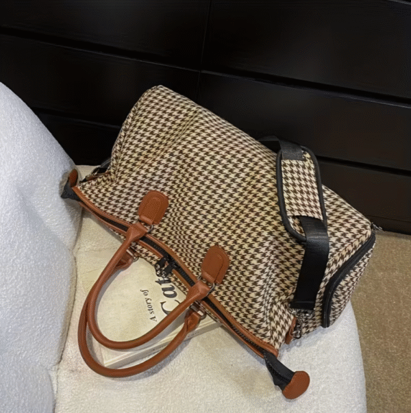 Large Capacity Houndstooth Travel Sports Bag