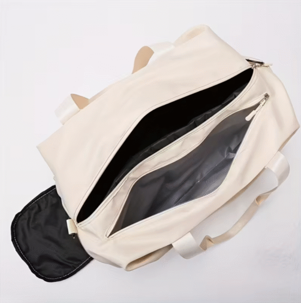Cream Trendy Casual Dry and Wet Separation Travel Duffel Bag