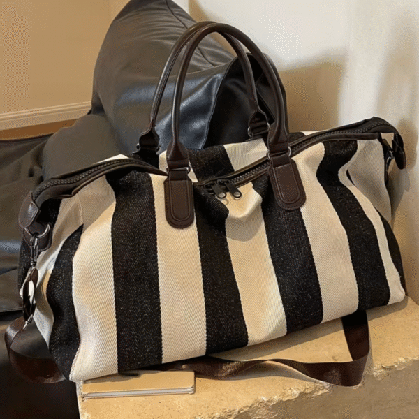 Zebra Casual Vertical Stripe Travel Bag