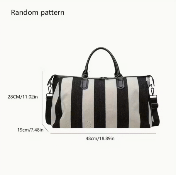 Zebra Casual Vertical Stripe Travel Bag