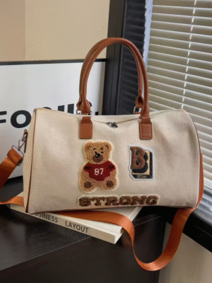 Brown Stylish Bear Travel Tote