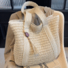 Perfect Lily Woven Tote Bag in White