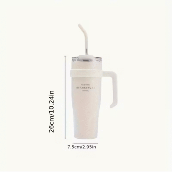 38oz Stainless Steel Insulated Flask with Straw Lid and Carry Handle